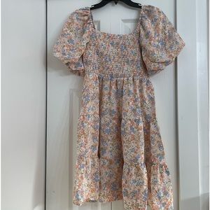 Puff sleeve floral dress